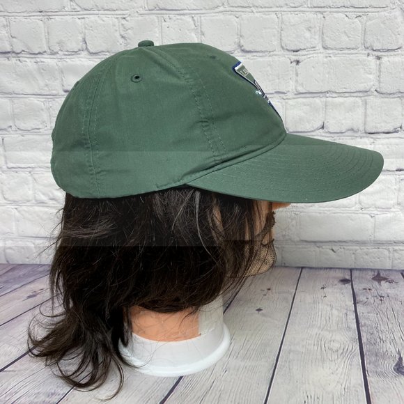 LANGARA Fishing Lodge Hat Cap Strap Back Green Long Bill Embroidered Polyester - Picture 4 of 9